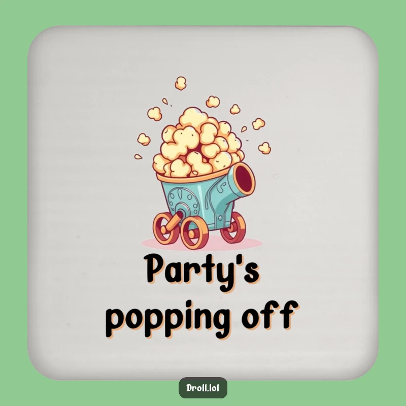 Funny Popcorn Cannon Coaster - Protect Surfaces with Explosive Humor