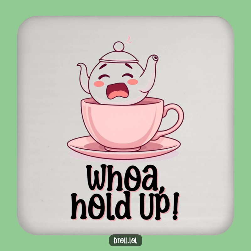 Funny Startled Teapot Coaster: Protect Surfaces with a Comical Tea Moment, Ideal Funny Gift