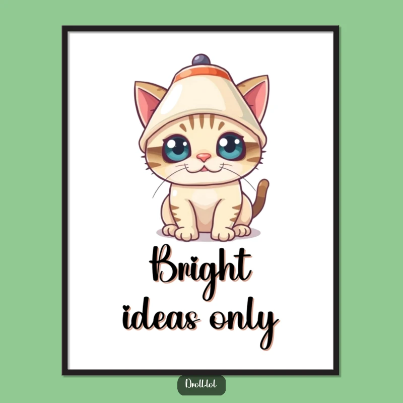 Funny Cat Lampshade Poster: Hilarious Decor - Perfect Gift!