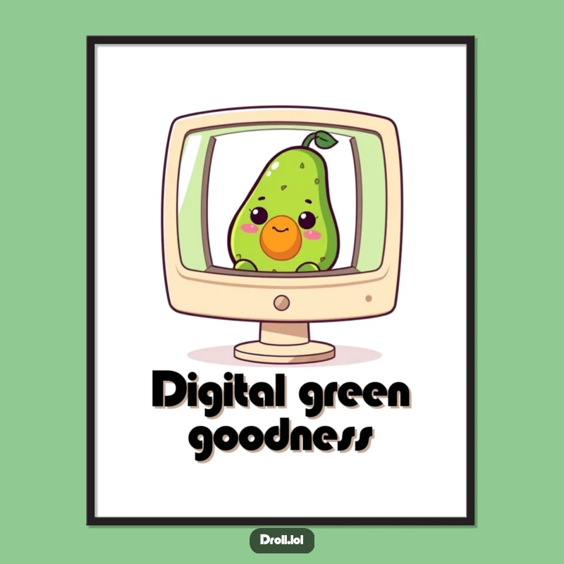 Funny Avocado Computer Poster - Nerdy Tech Art for Digital Walls Gift
