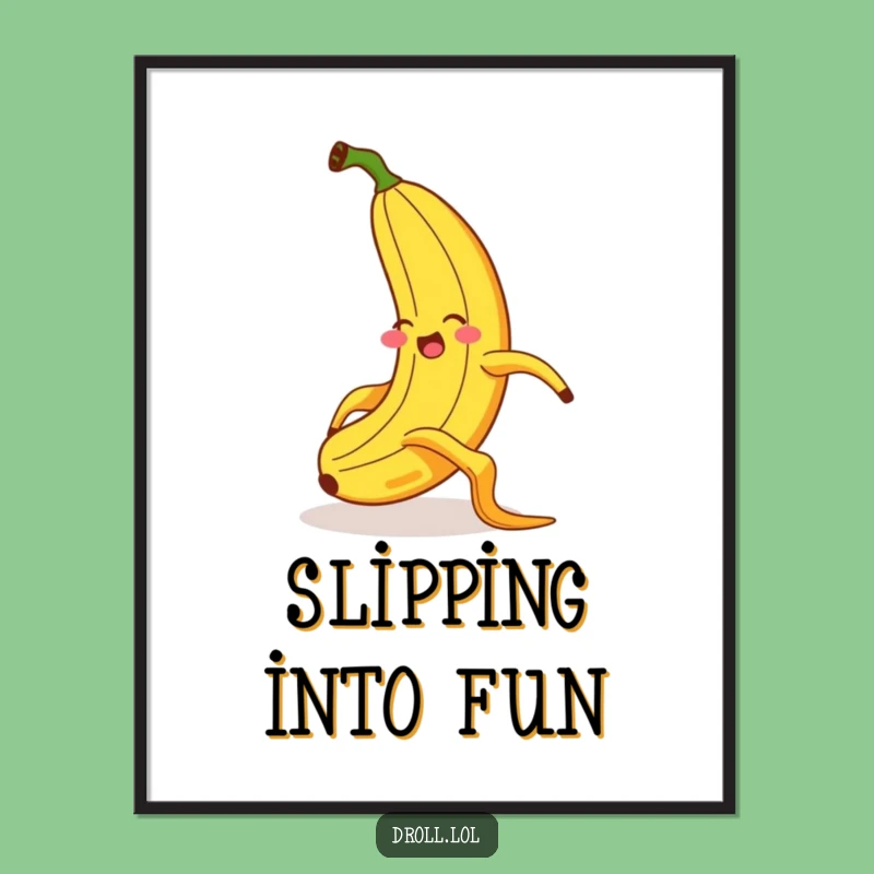 Funny Banana Slipping Poster - Exaggerated Flair Wall Art Decor