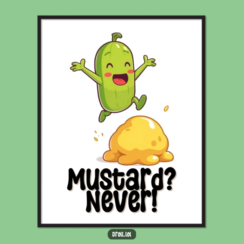 Funny Pickle Jump Poster: Energetic Heroic Art, Unique Funny Gift