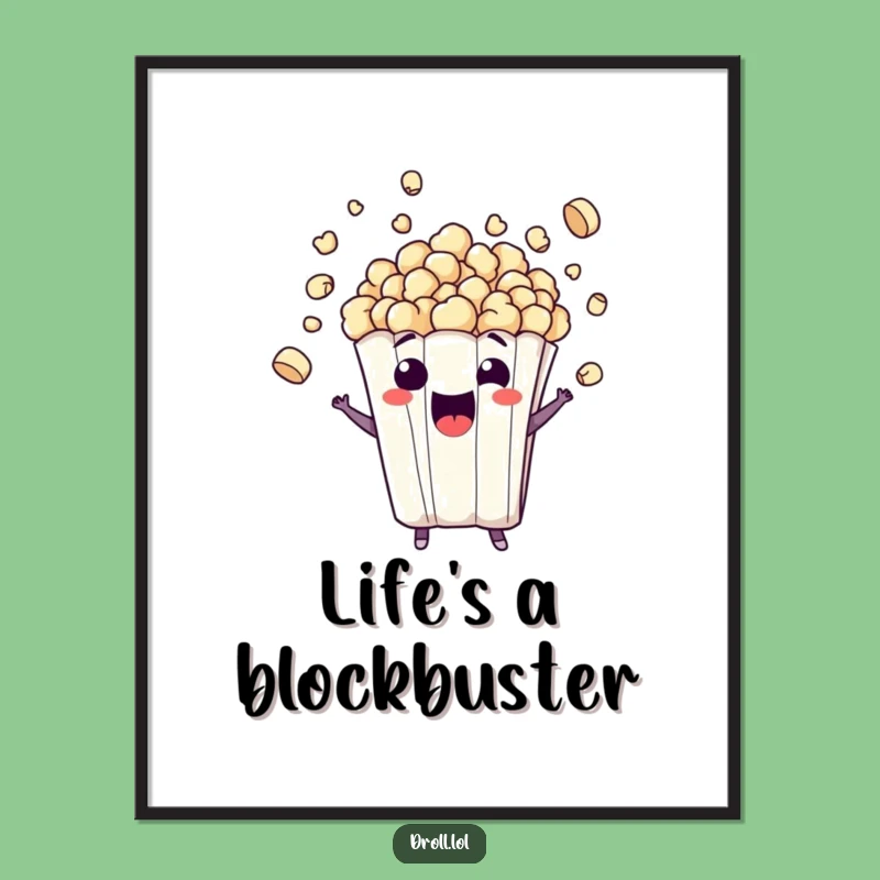 Funny Popcorn Burst Poster - Exciting Art, Hilarious Snack Decor Gift