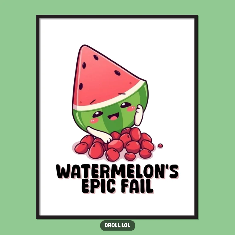 Funny Watermelon Slip Poster - Hilarious Fruit Art for Your Walls
