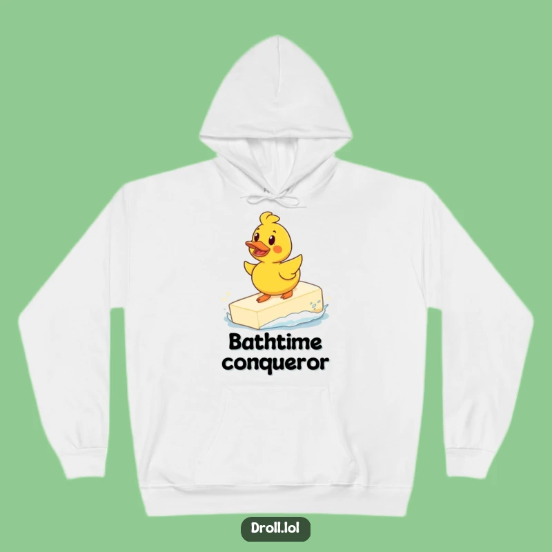 Funny Surfing Duck Hoodie: Cozy Soap Rider Sweatshirt, a Fun Gift