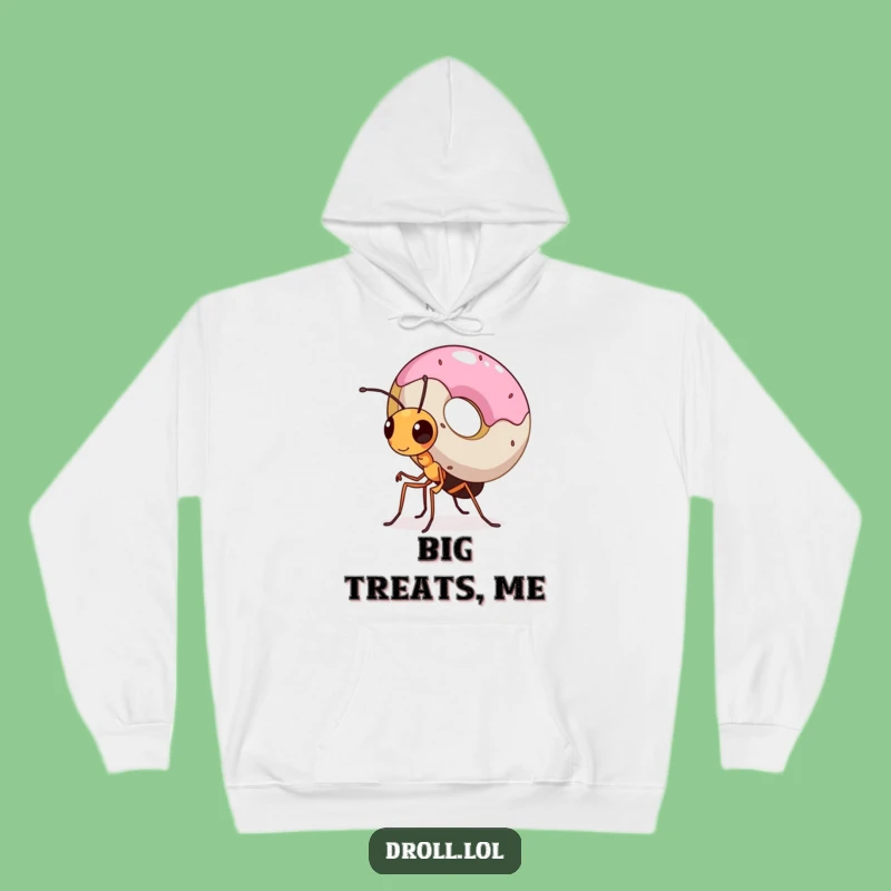 Funny Ant Carrying Donut Hoodie - Determination Sweatshirt Gift