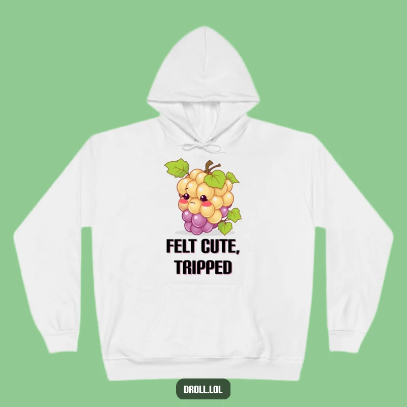 Funny Blushing Grape Hoodie - Cozy Comfort for Clumsy Moments