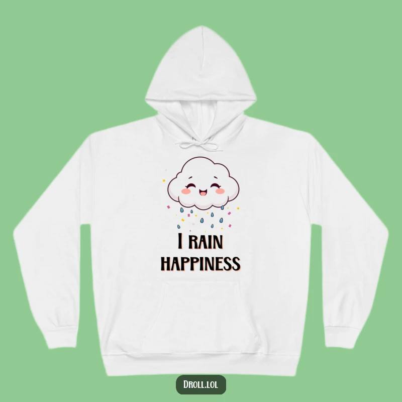 Funny Happy Cloud Confetti Hoodie - Cozy & Cheerful Wear!