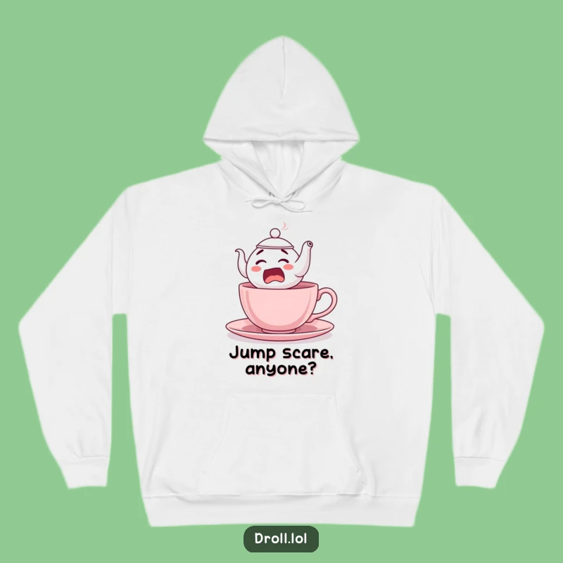 Funny Startled Teapot Hoodie: Cozy Up with a Comical Tea Surprise, Best Funny Gift