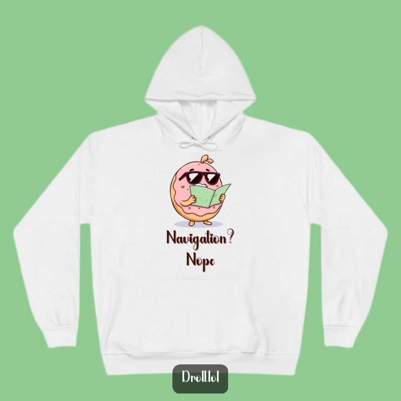 Funny Confused Donut Map Hoodie: Cozy Lost Treat Sweatshirt, a Hilarious Gift