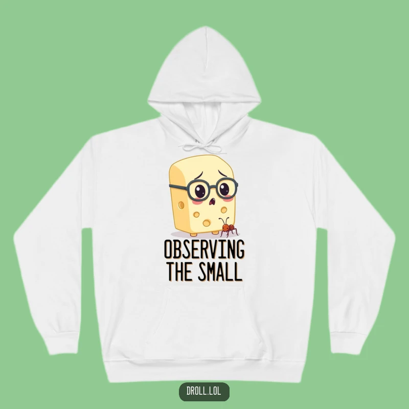 Funny Cheese & Ant Spectacles Hoodie - Cozy and Hilarious Intellectual Wear