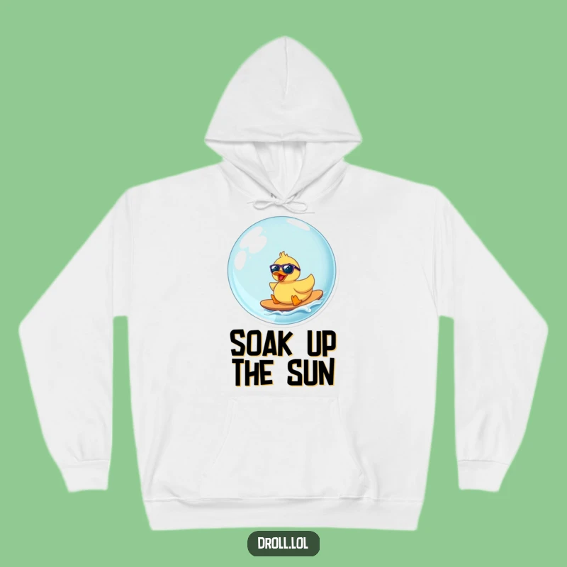 Funny Rubber Duck Surfing Bubble Hoodie: Cozy and Hilarious Gift for Cold Days