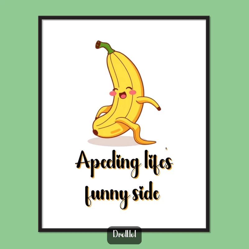 Free Printable Banana Art: Giggling Slipping Banana Wall Decor Downloadable Gift