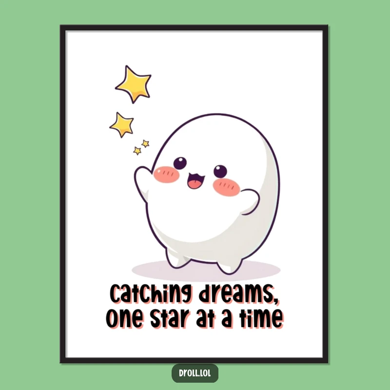 Free Printable Wall Art: Playful Blob Star Catcher Humorous Downloadable Dreamy Gift