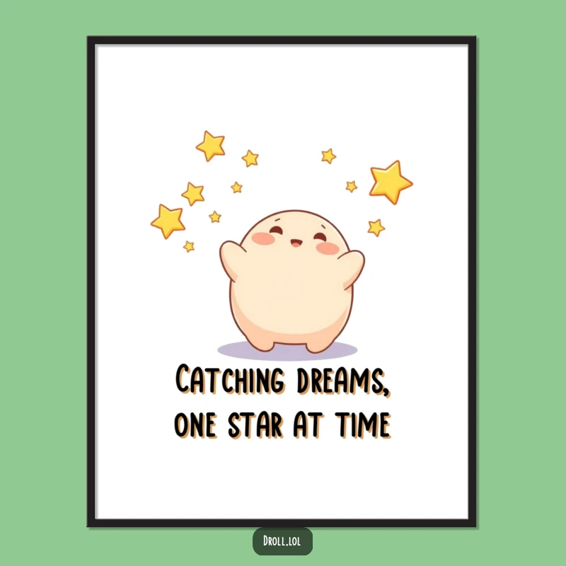 Free Printable Wall Art: Blob Catches Stars, Whimsical Downloadable Decor