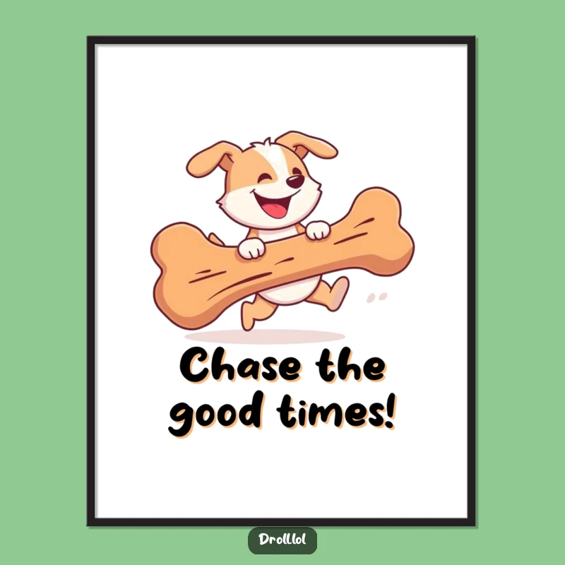 Free Printable Wall Art: Funny Dog Bone Chase Downloadable Decor for Playful Homes!