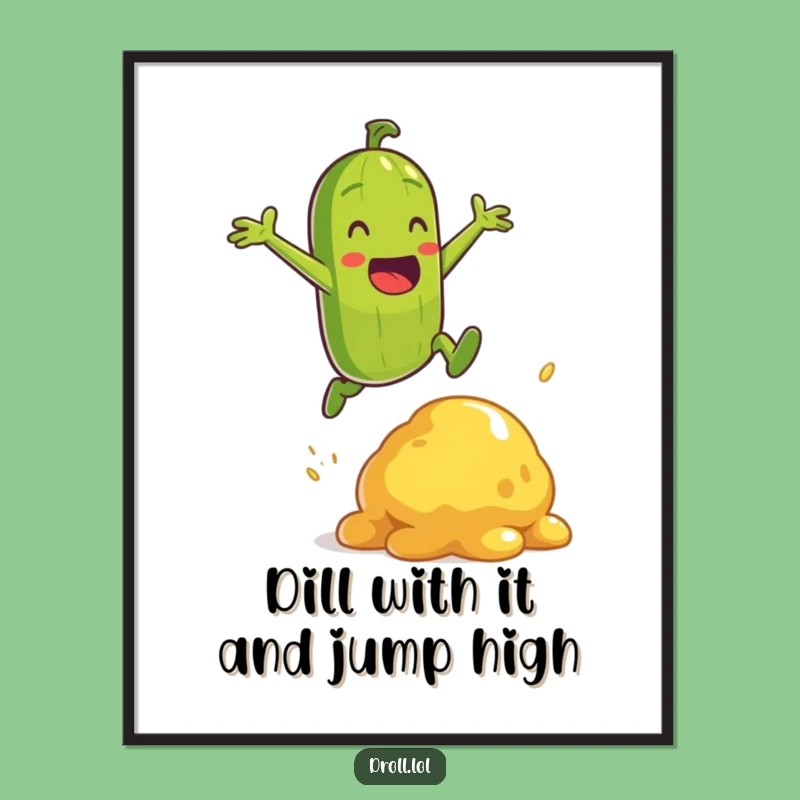Free Printable Pickle Jump Wall Art Funny Downloadable Decor for Kitchens