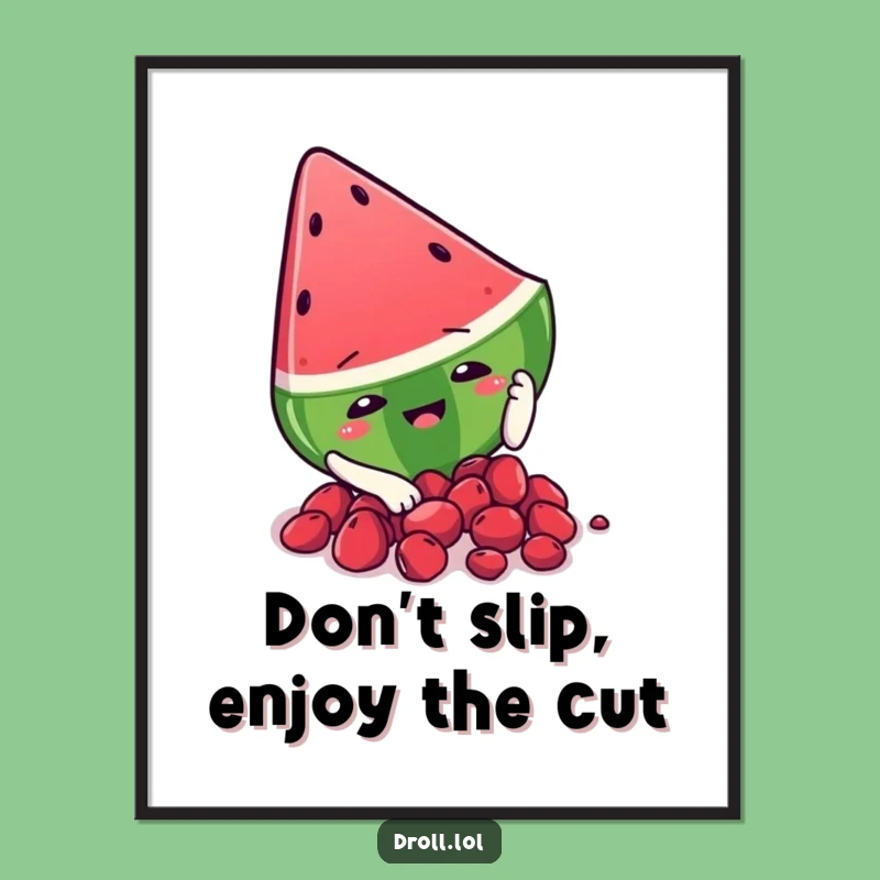 Free Printable Wall Art: Watermelon Seeds Slip, Humorous Downloadable Art Gift