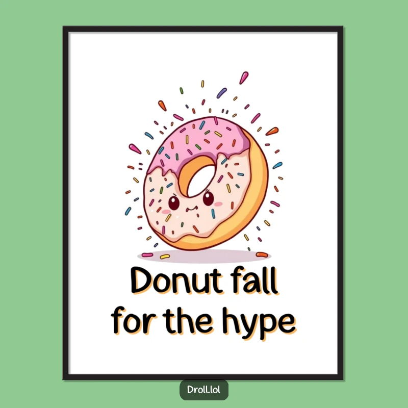Funny Free Printable Wall Art: Falling Donut - Deliciously Downloadable Decor