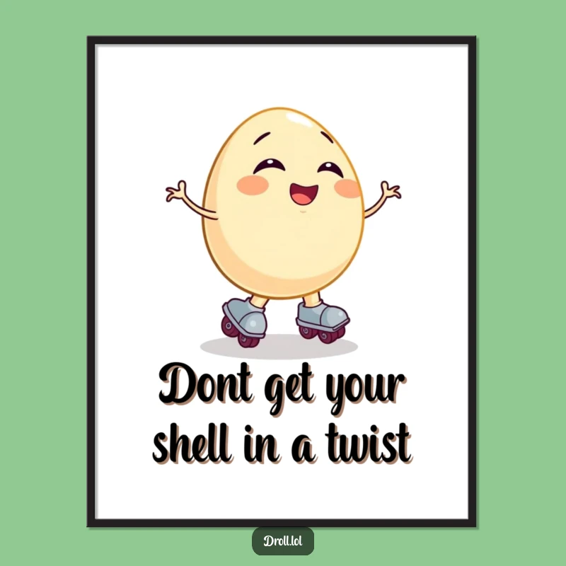 Free Printable Wall Art: Funny Egg on Skates, Comical Downloadable Art