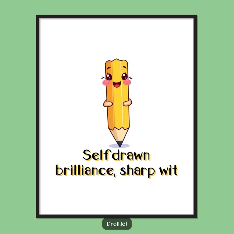 Free Printable Wall Art: Funny Pencil Drawing Itself for Studio Downloadable