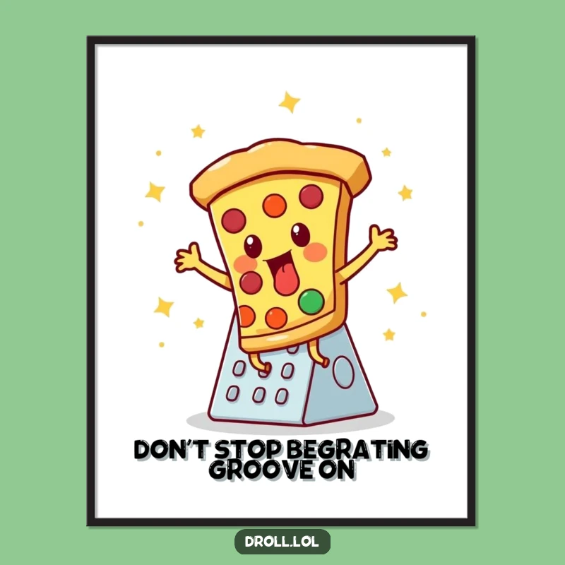 Funny Downloadable Art: Disco Pizza Slice! Free Printable Wall Art for Fun Decor.