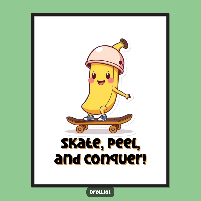 Funny Free Printable Wall Art: Skater Banana Peel, Hilarious Downloadable Decor for Any Room