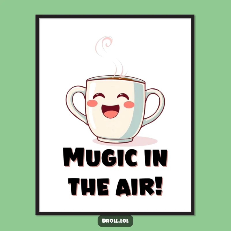 Funny Free Printable Wall Art: Opera Singing Coffee Mug, Downloadable Decor with Flair