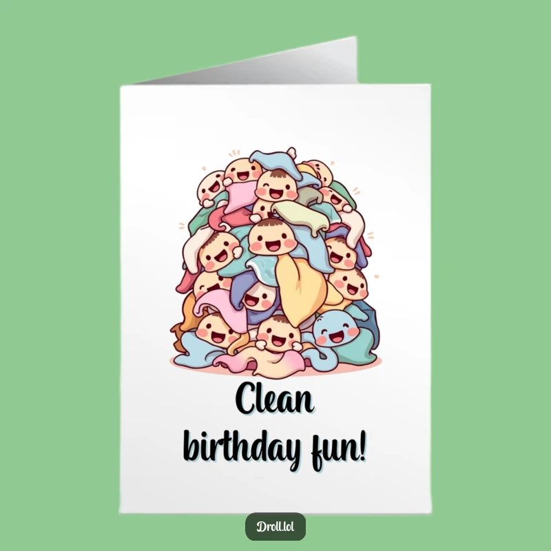 Free Printable Bday Card: Laundry Pile Faces, Hilarious Downloadable Gift for a Fun Celebration!