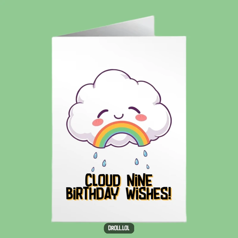 Free Printable Birthday Card: Joyful Cloud Rainbow Funny Downloadable Gift