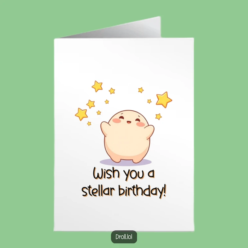 Free Printable Birthday Card: Playful Blob Star Catcher, Magical Downloadable Gift!