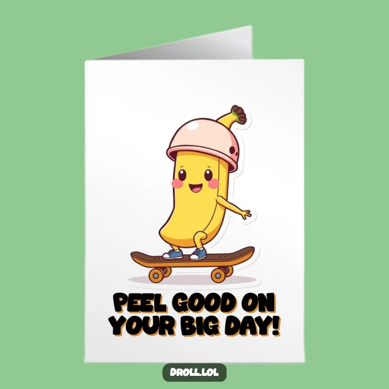 Funny Free Printable Birthday Card: Skater Banana Peel for a Hilarious Downloadable Gift