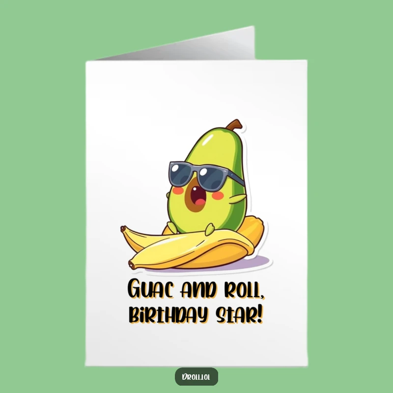 Free Printable Birthday Avocado Card: Funny Slipping Fruit Downloadable Gift for Laughs