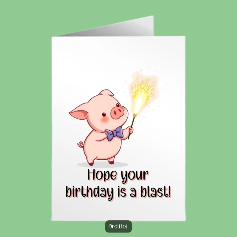 Free Printable Piglet Sparkler Birthday Card - Explosive Downloadable Fun