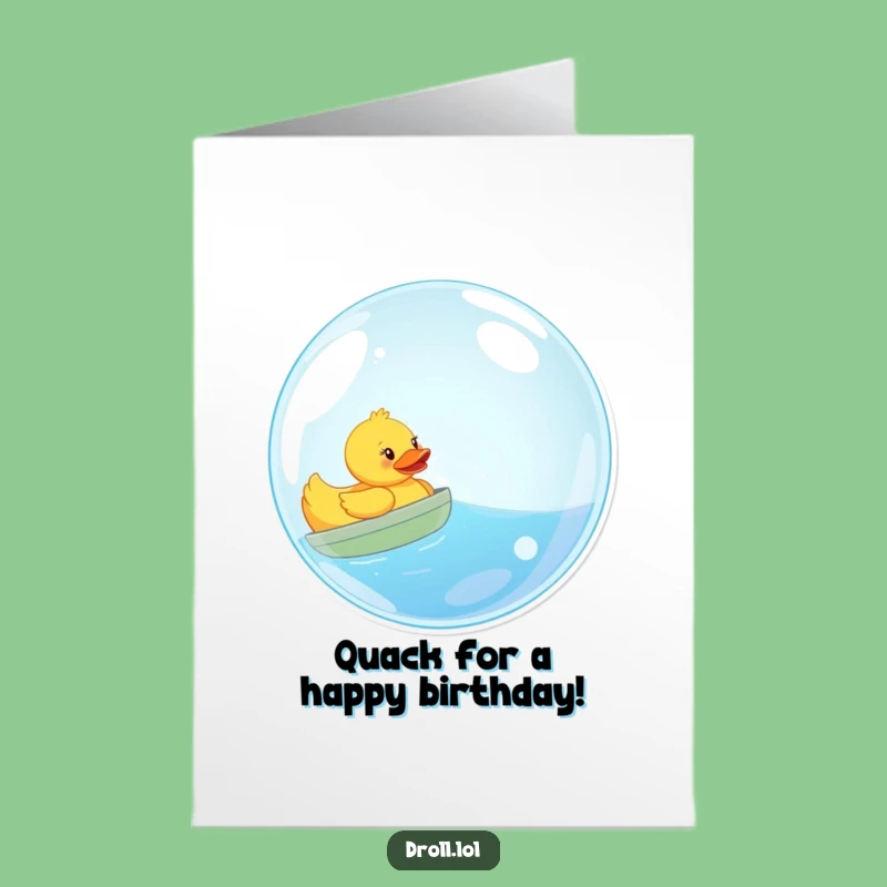 Free Printable Birthday Card: Rubber Duck Bubble Sail Funny Gift Download