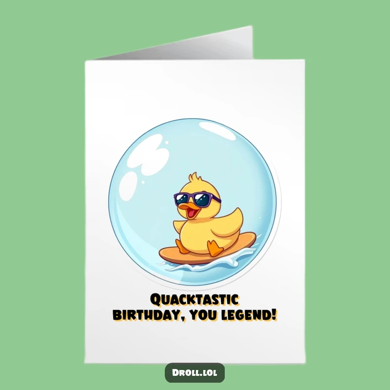 Free Printable Funny Birthday Card: Surfing Duck Sunglasses Birthday Card - Hilarious Party Download