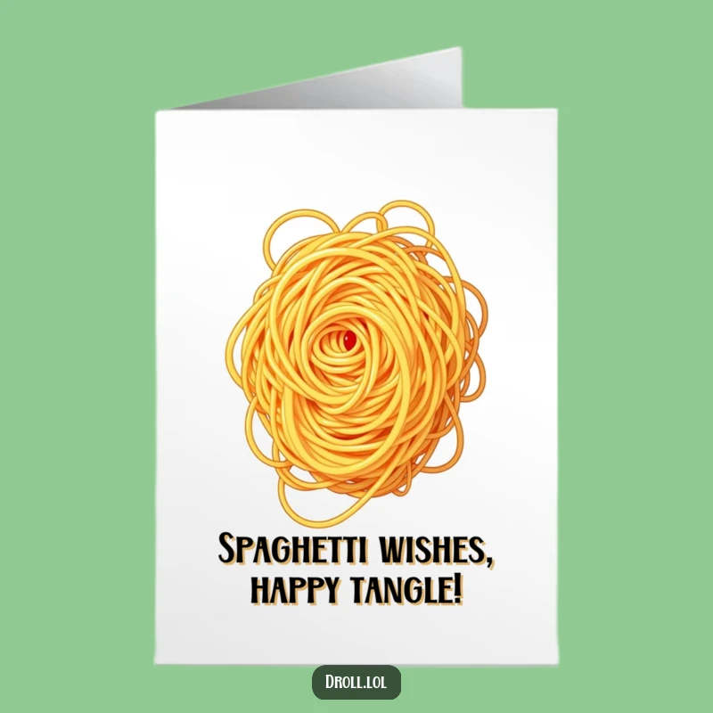 Tangling Spaghetti Free Printable Birthday Card - Funny Downloadable Gift