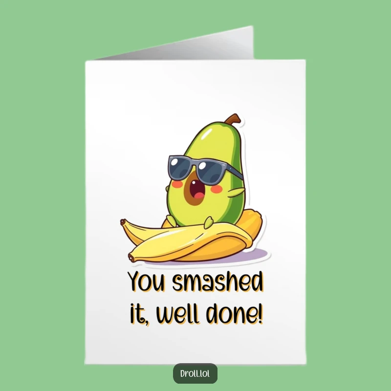 Free Printable Congrats Avocado Card: Hilarious Slipping Fruit Downloadable Gift