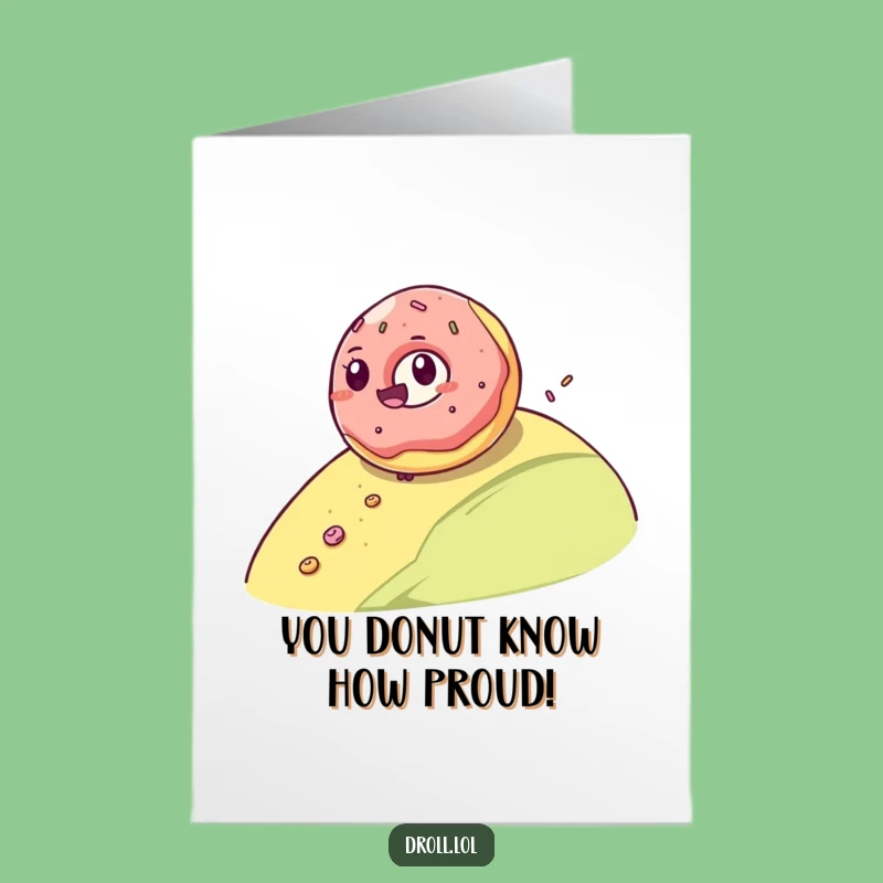 Free Printable Congrats Card: Giggling Donut Rolling Funny Downloadable Gift