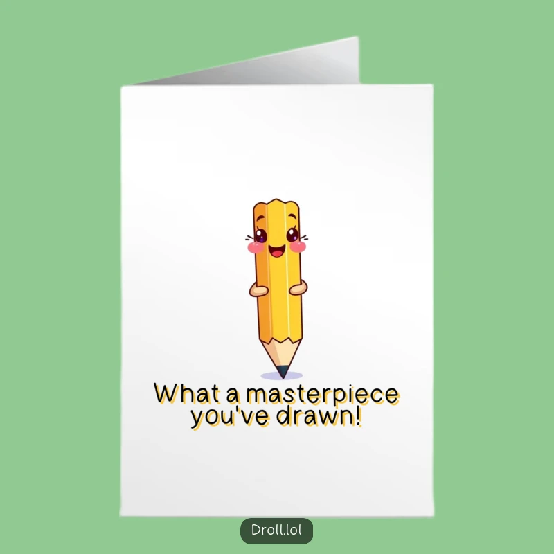 Free Printable Congratulations Card: Pencil's Self-Portrait Success Downloadable