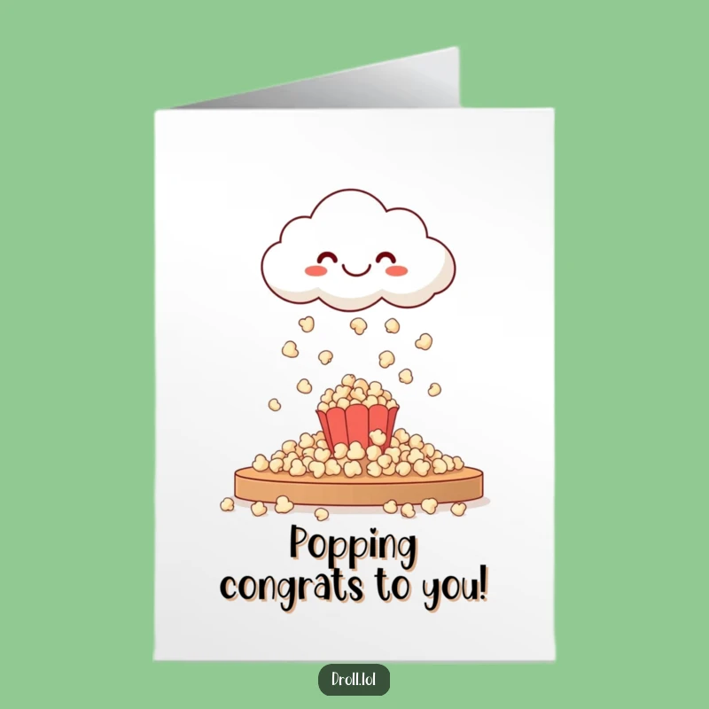 Free Printable Congrats Card: Popcorn Cloud, Funny Achievement Gift