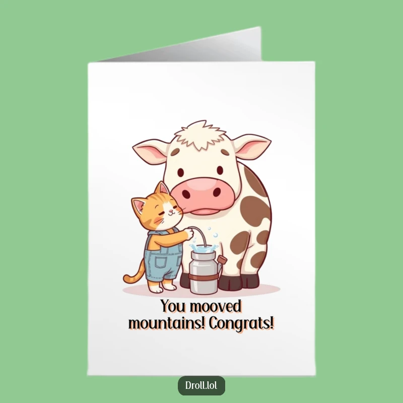 Free Printable Cat Cow Congratulations Card - Absurd Downloadable