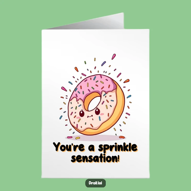 Free Printable Congrats Card: Falling Donut - Celebrate with Downloadable Sweetness
