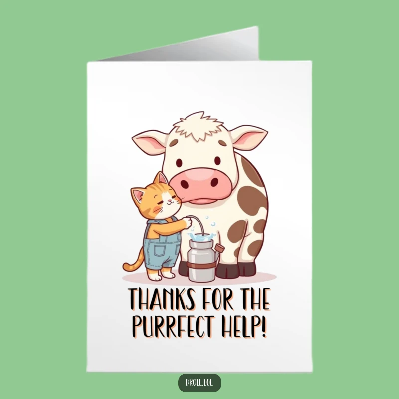 Free Printable Cat Cow Thank You Card - Whimsical Downloadable