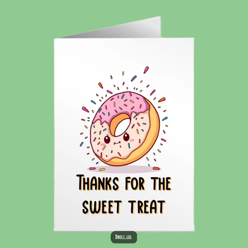 Free Printable Thank You Card: Falling Donut - Grateful Downloadable Sweetness