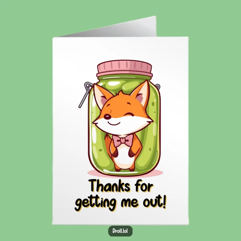 Free Printable Thank You Card: Fox & Pickles - Quirky DIY Downloadable Gift