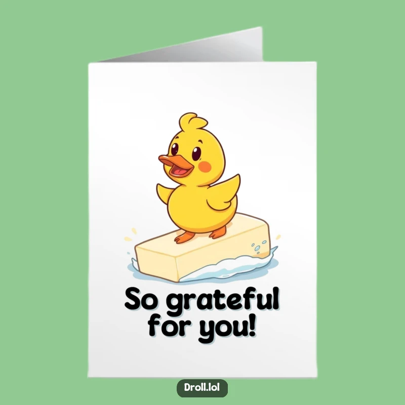 Free Printable Duck Soap Surf Thank You Card - Funny Downloadable Gift