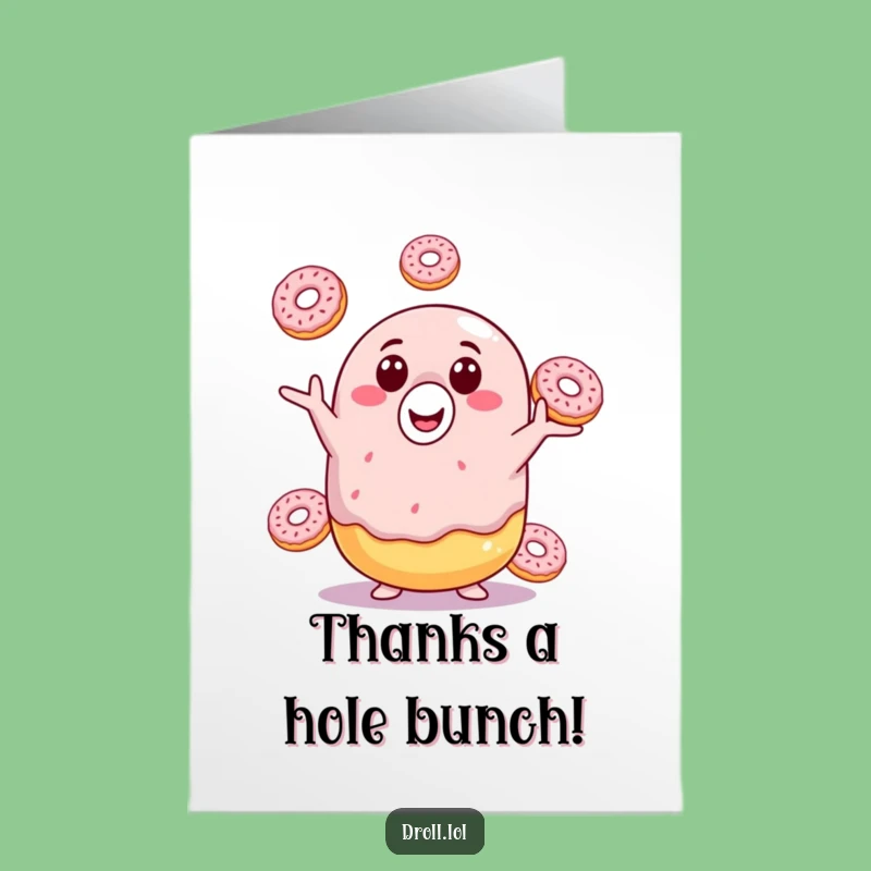Free Printable Donut Thank You Card: Juggling Gratitude, Funny Downloadable Gift!