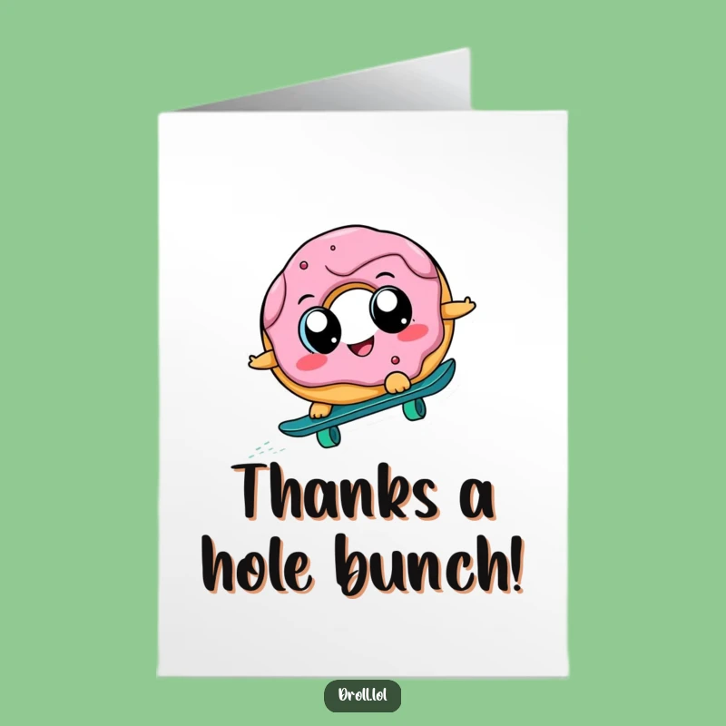 Free Printable Donut Skateboard Thank You Card: Funny Downloadable Gift with Gratitude