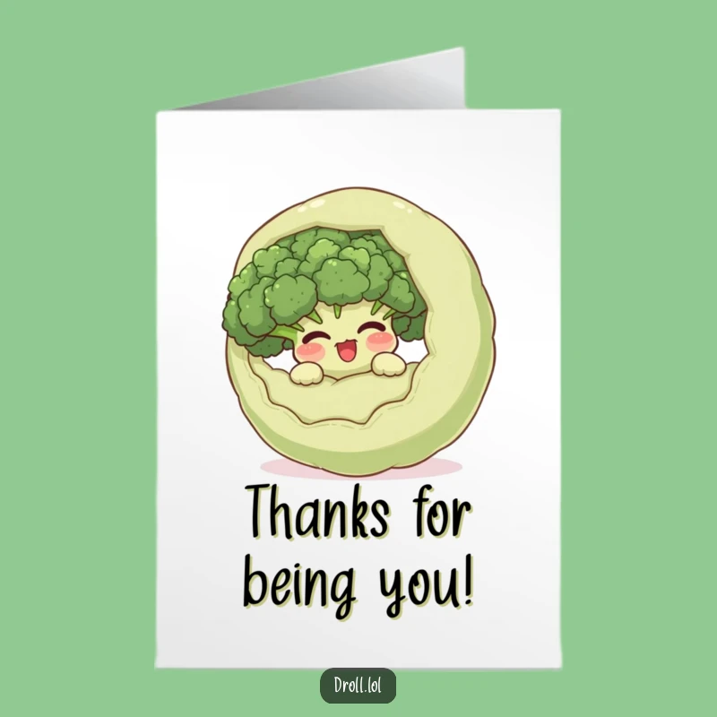 Free Printable Broccoli Hide Thank You Card - Funny Downloadable Gift